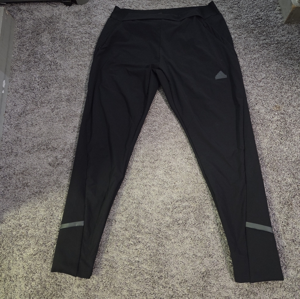 Adidas Black Pants with White Logo